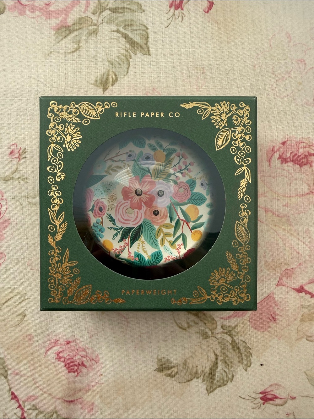 Anthropologie Garden Flowers Paperweight By Rifle Paper Co. NEW